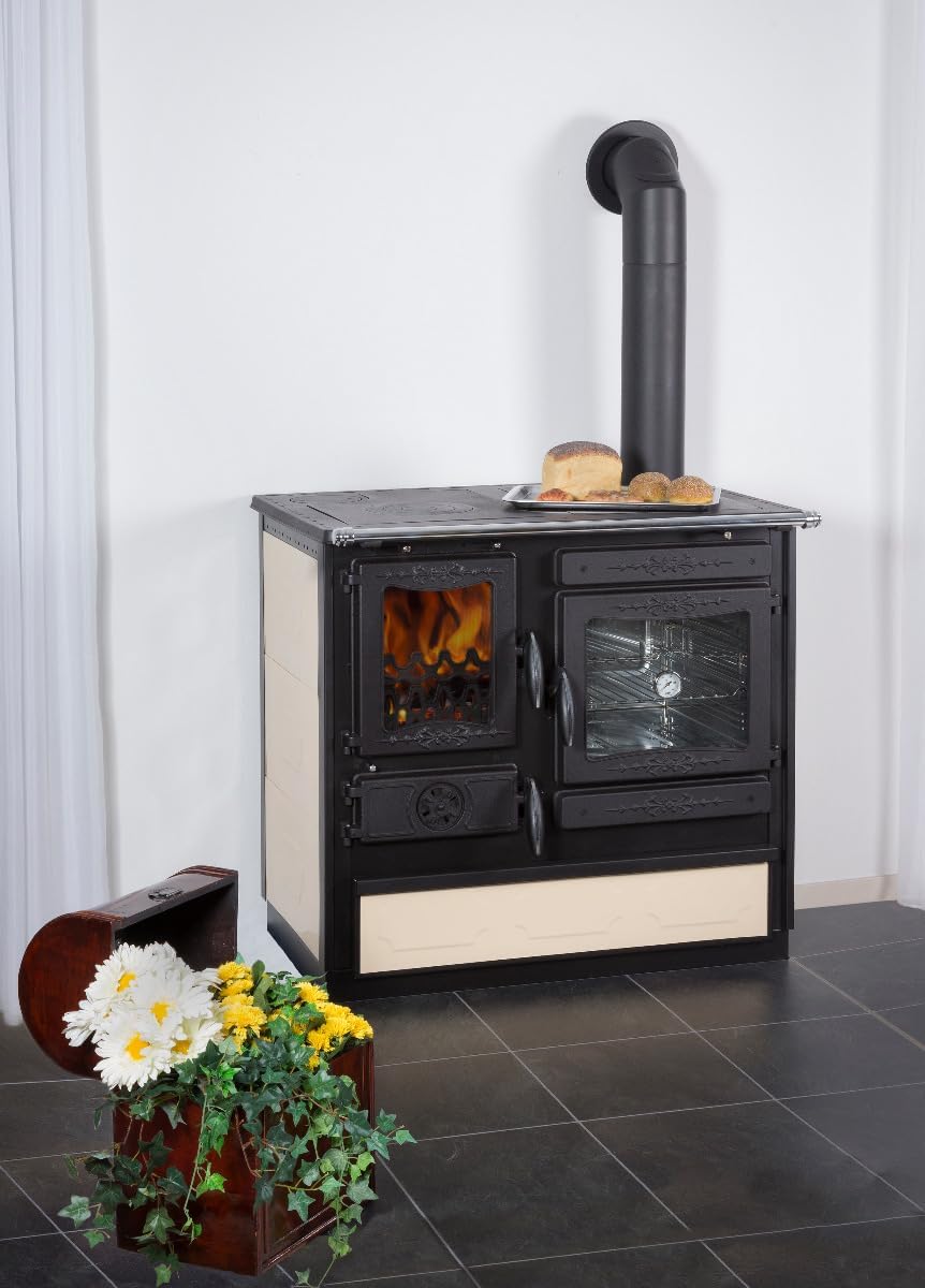 GlobeFire Küchenofen Alhena Créme Anschluss rechts | 7 kW