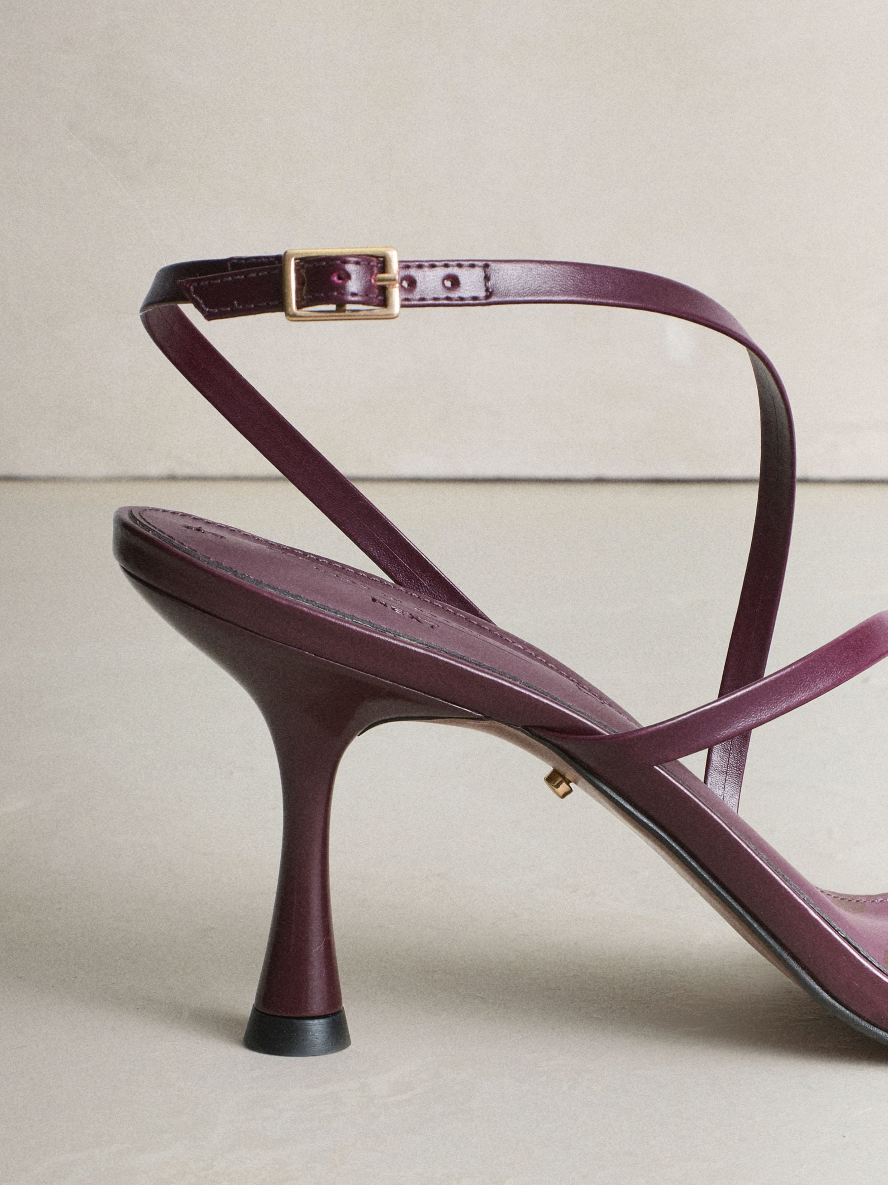 Bordeauxrood - Skinny Signature Premium leren sandalen met bandjes en hakken