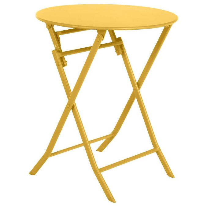 Table de jardin pliante ronde GREENSBORO Moutarde