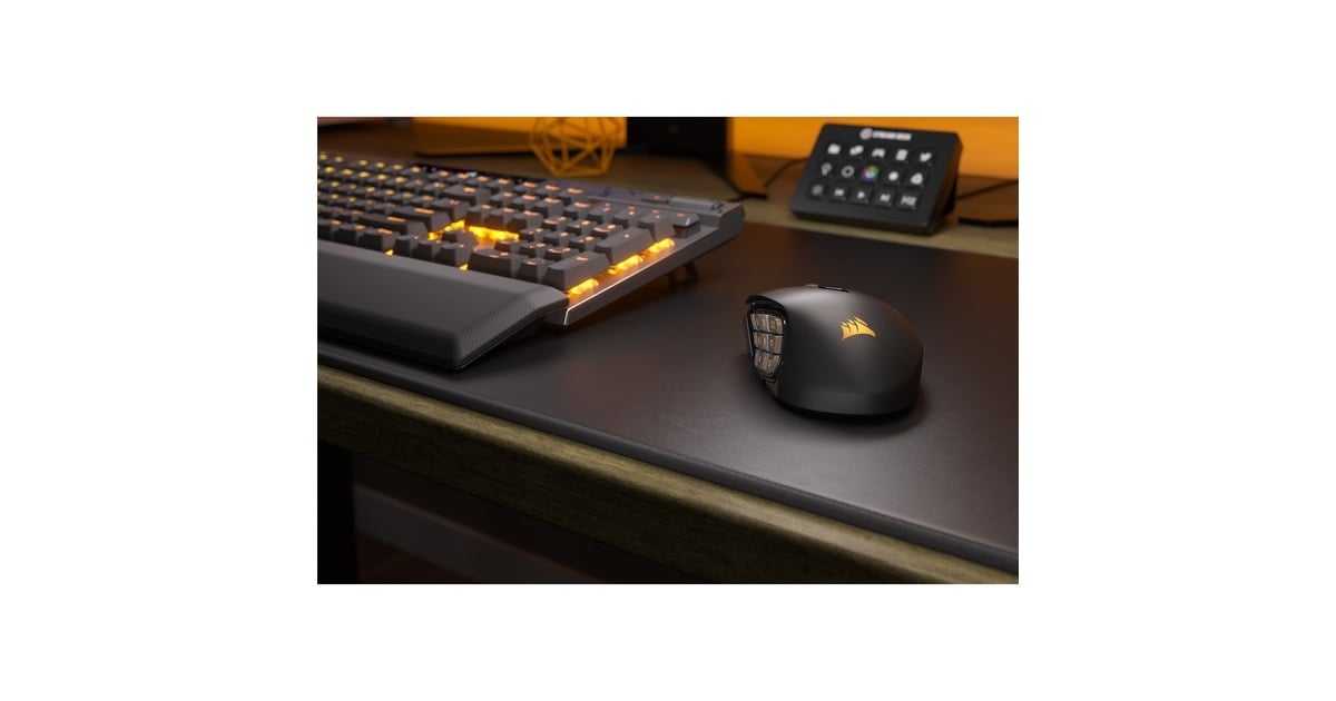 CorsairScimitar Elite Wireless MMO-gamingmuis  (Zwart, 100 - 26.000 dpi, USB 2.0 | 2,4 GHz | Bluetooth | RGB)