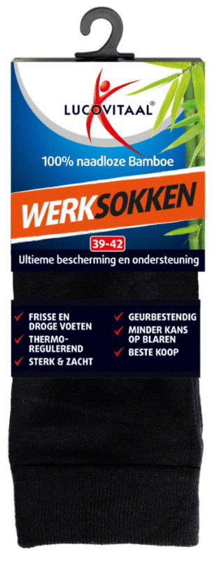 Lucovitaal Bamboe Werksokken 39-42 1paar