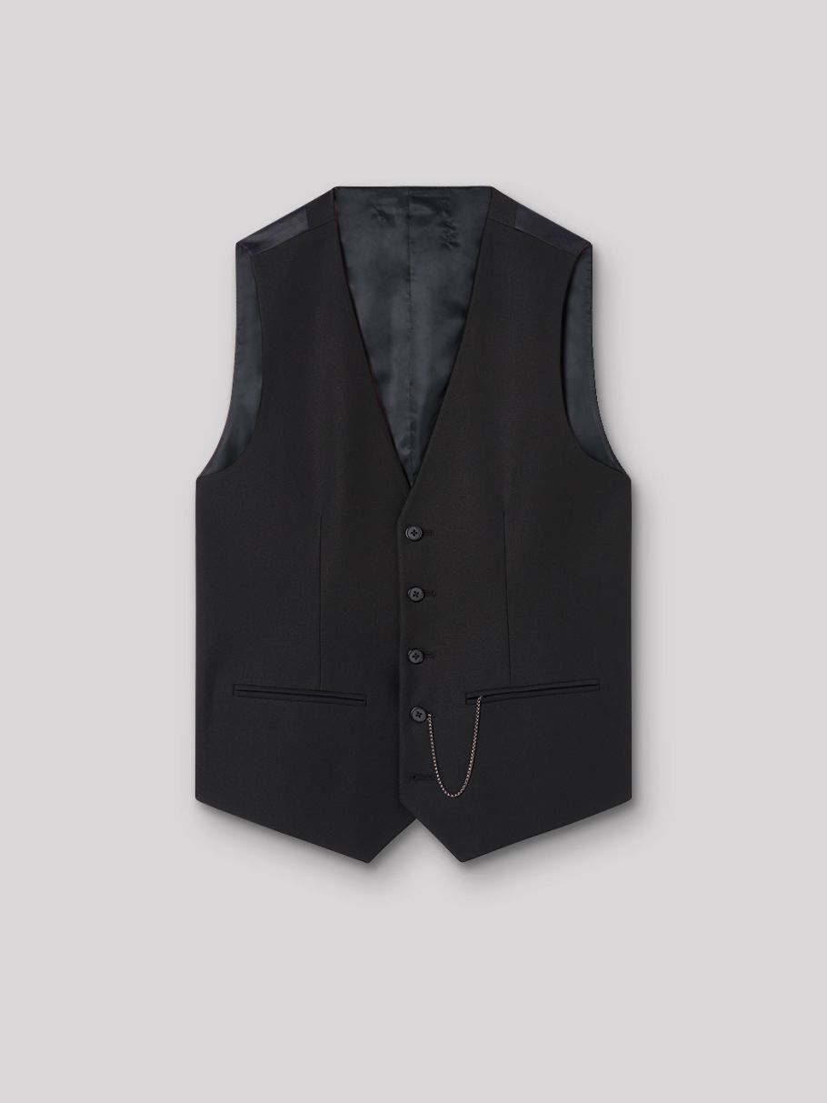 Gilet coordonnable en poly-viscose uni