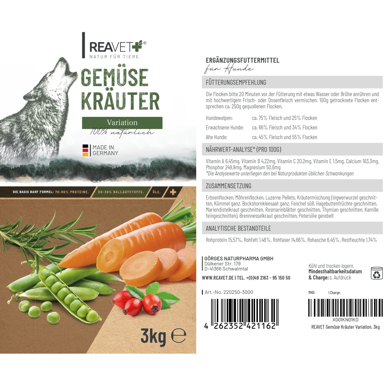 REAVET Gemüse Kräuter Variation - Barfzusatz 3kg
