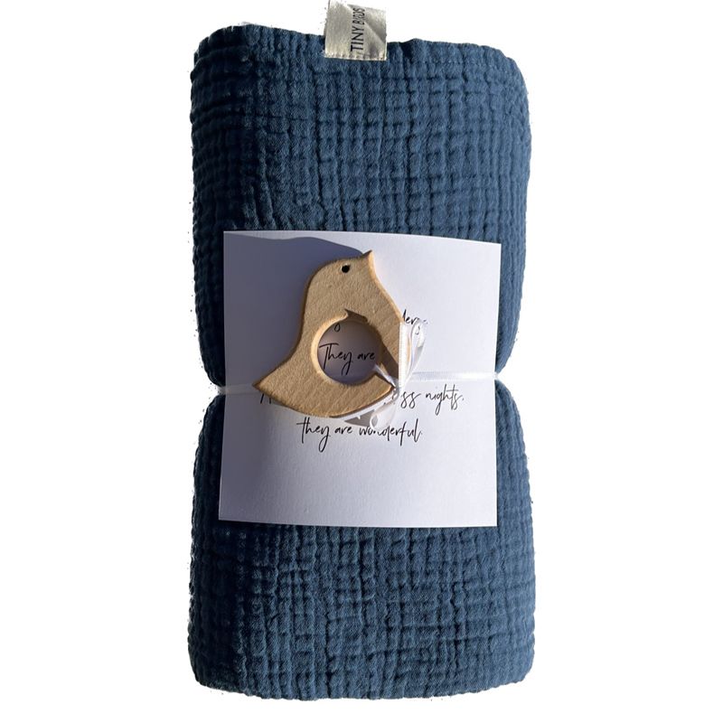 TINY BIRDS Premium Musselintuch