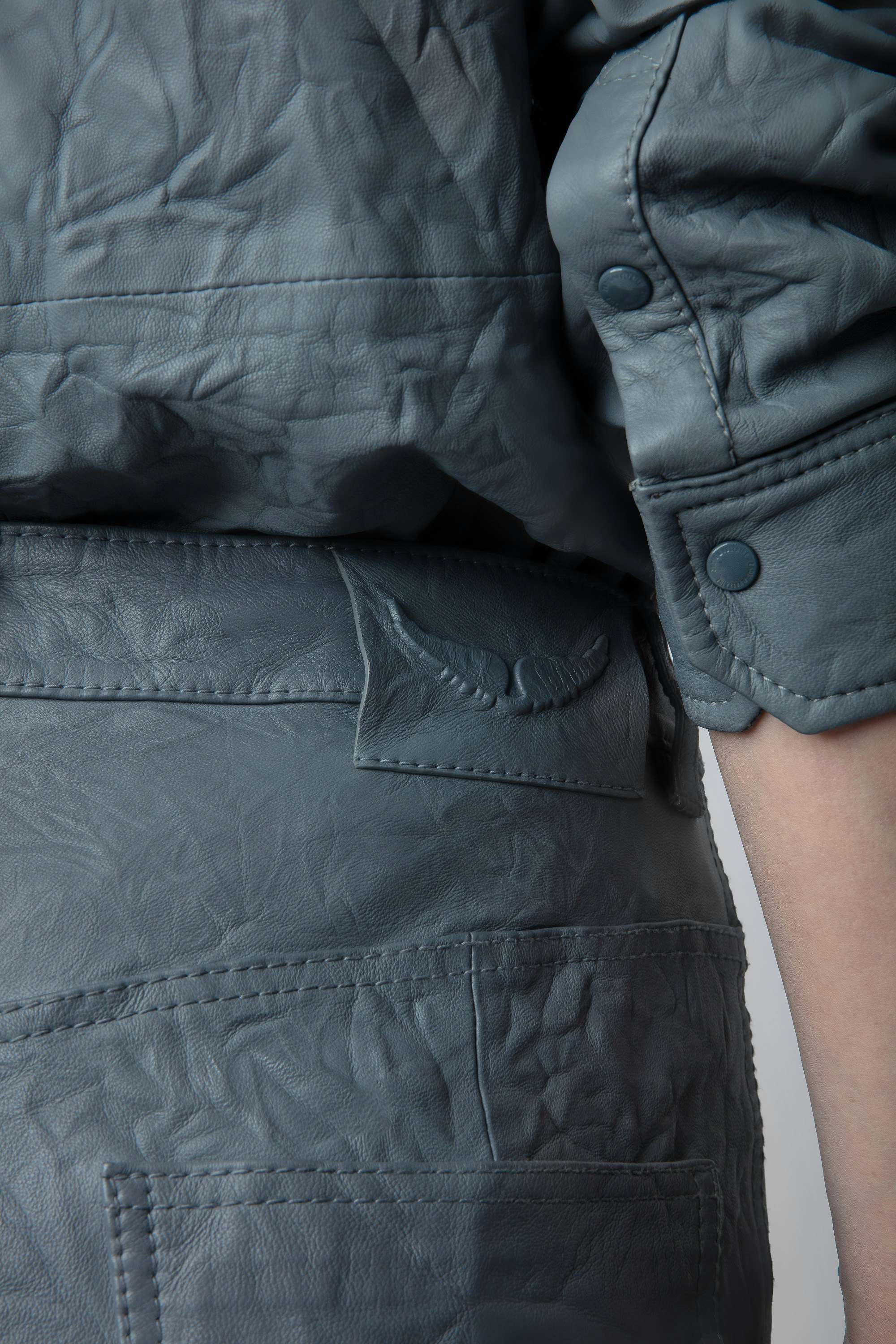 Pantalon Pistol Cuir Froissé