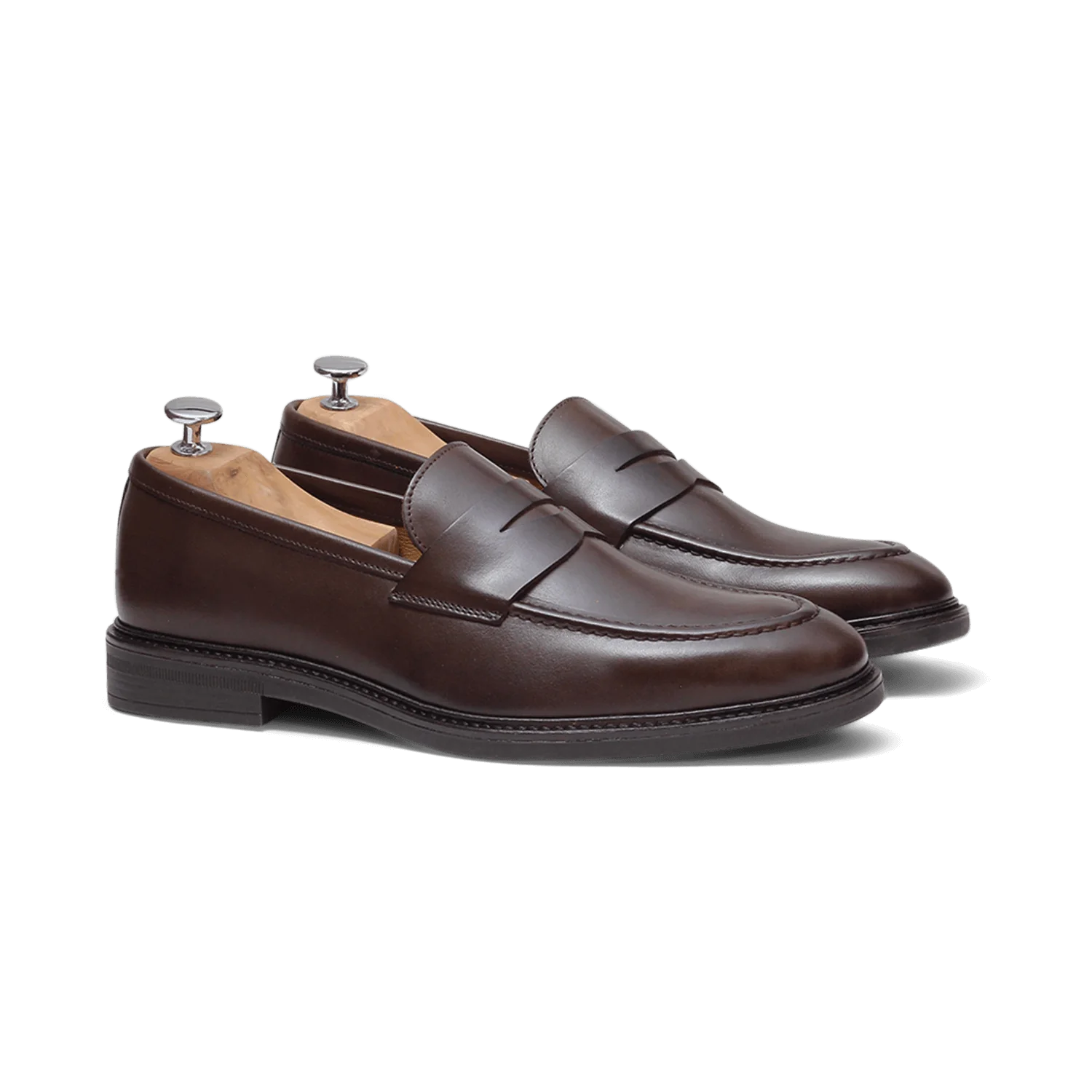 Mayo-Mocassin en cuir marron