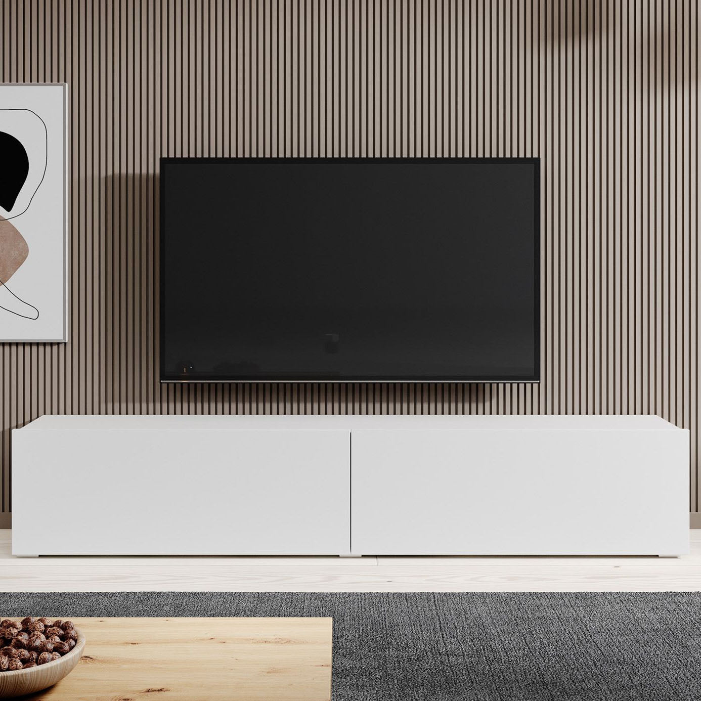Meubella - TV-Meubel Asilento - Mat wit - 180 cm