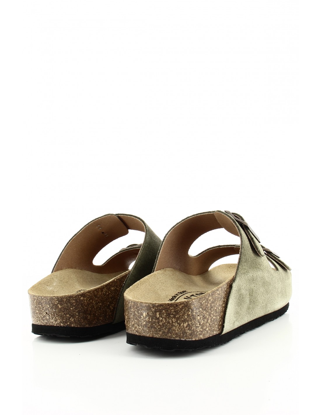 plakton Mules Femme Cp Beta Cuir Kaki