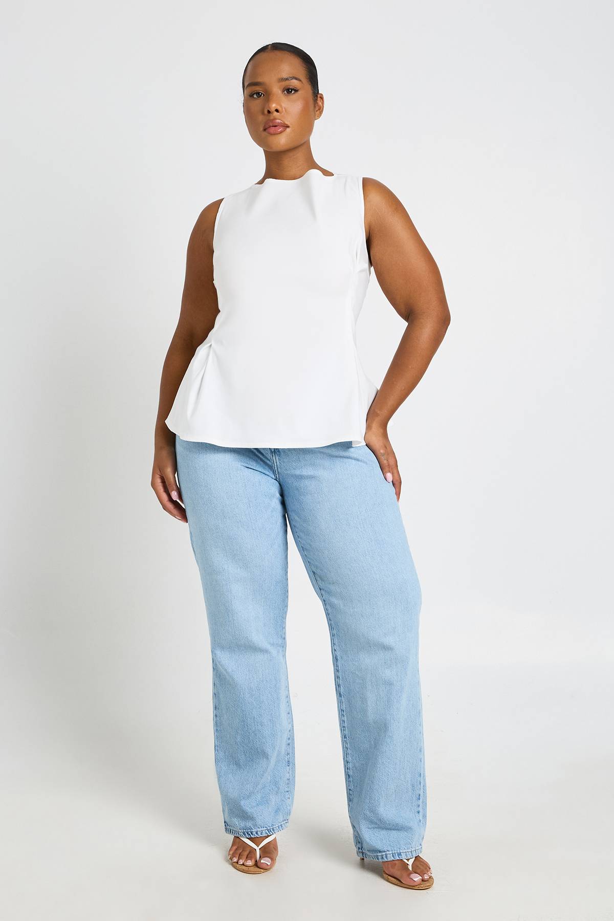 boohoo Jean Mom Taille Haute Plus Basics
