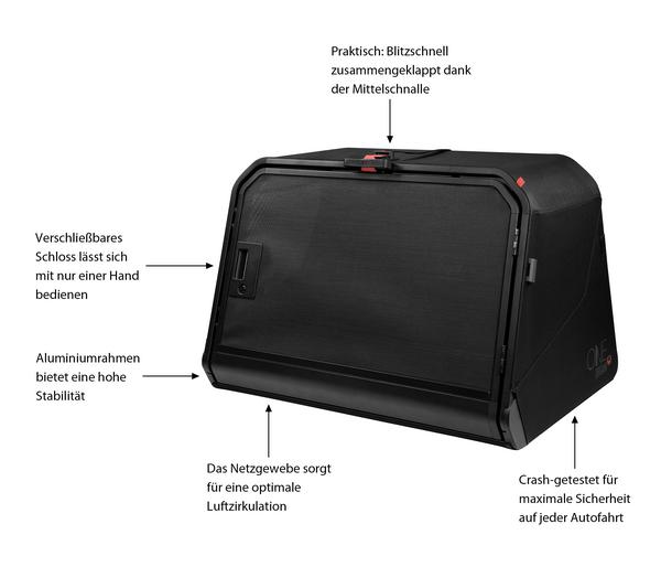 1one1 Origami Hundetransportbox, schwarz, XL,