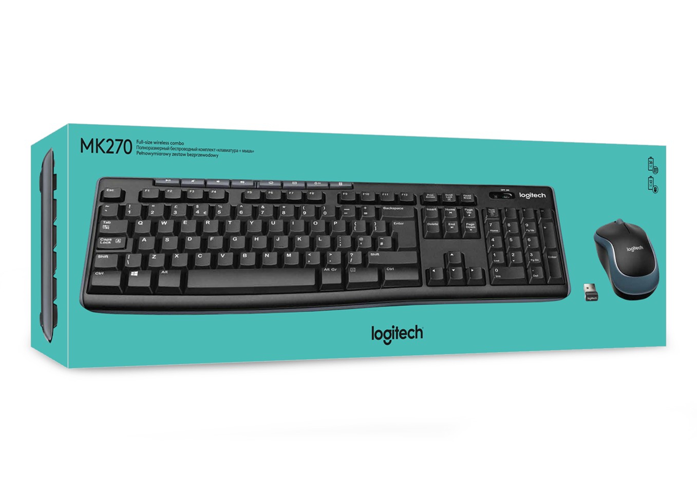 Logitech Wireless Combo MK270. Trådløs Tastatur og Mus - Nordisk Layout