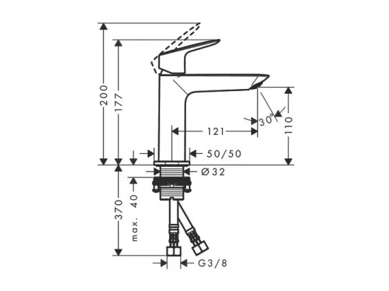 HANSGROHE Mitigeur lavabo 110 avec Push-Open chromé