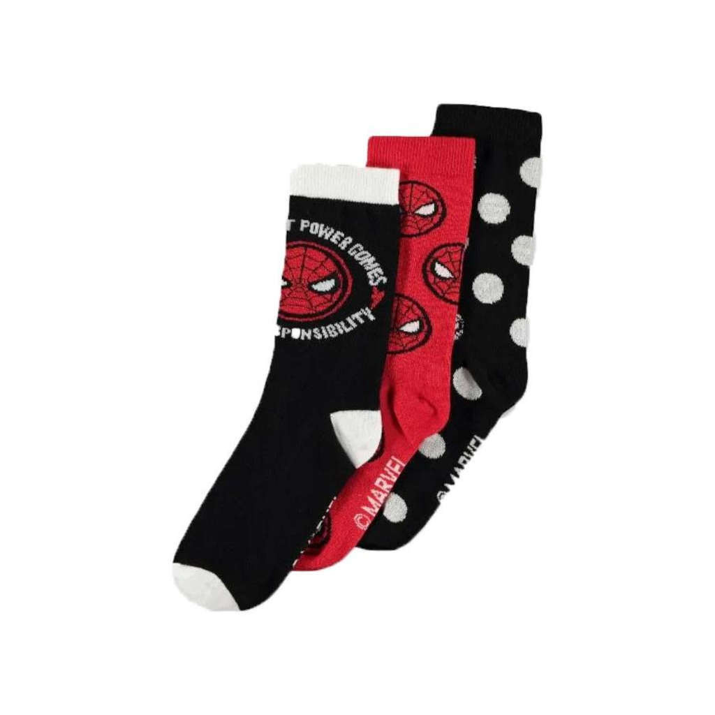 Marvel - Pack 3 Paires de Chaussettes 39-42 Spider-Man