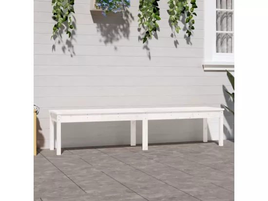 Banc de jardin à 2 places blanc 203,5x44x45 cm bois massif pin
