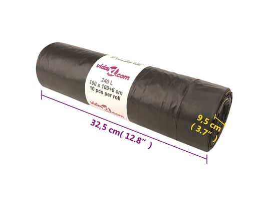 VIDAXL - Sacs poubelles avec cordons 150 pcs noir 240 l