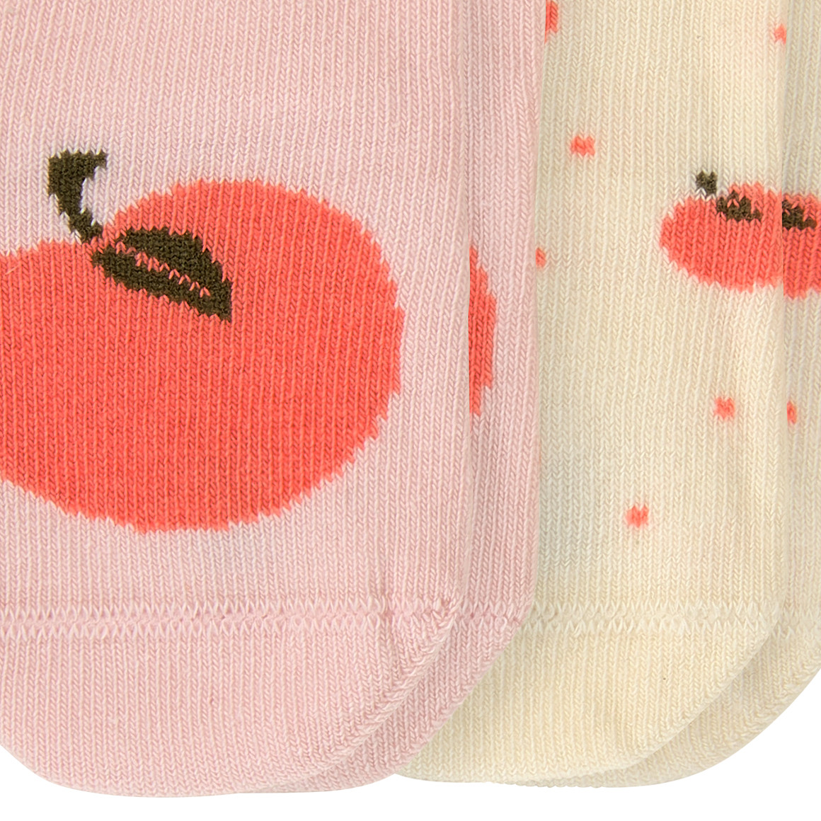 Topomini Pure Collection 2 Paar Newborn Socken mit Orangen rosa / creme