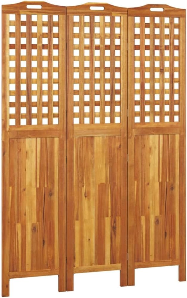 vidaXL Paravent Trennwand Raumteiler Spanische Wand Raumtrenner Sichtschutz Zusammenklappbar 3-TLG. 121,5x2x180cm Massivholz Akazie