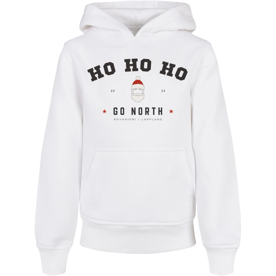 F4NT4STIC Basic Kids Hoodie Ho Ho Ho Santa Claus Weihnachten weiß