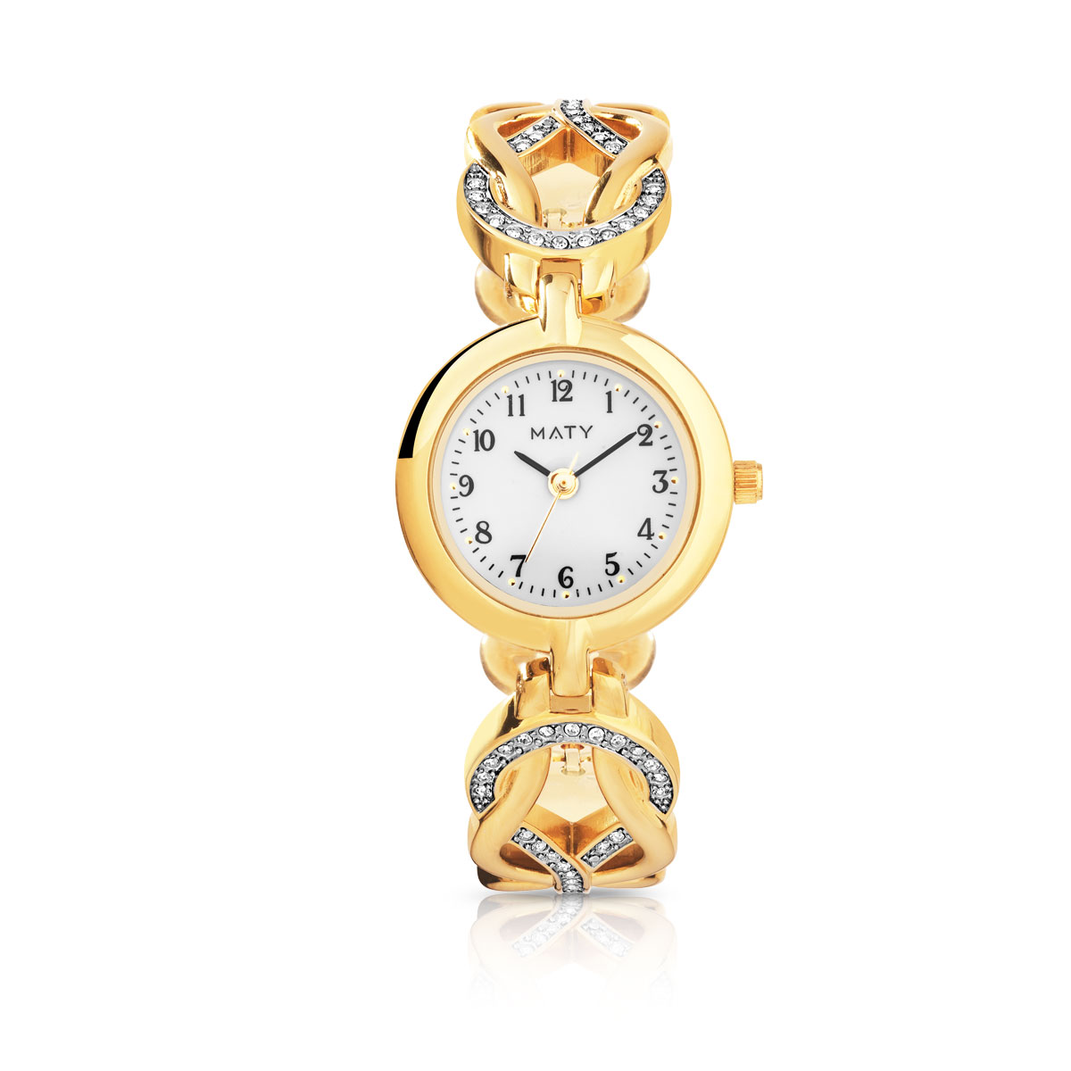 Montre femme métal doré et strass