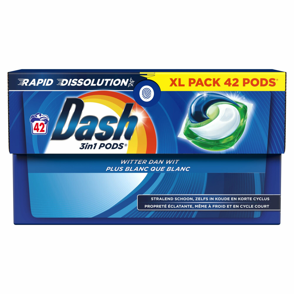 Dash Wasmiddelcapsules 3in1 Pods Witter dan Wit42 stuks