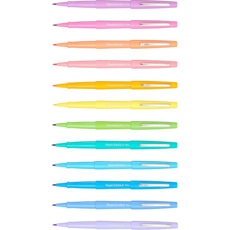 Stylo feutre Paper Mate Flair écriture moyenne - Pochette de 16 couleurs assorties