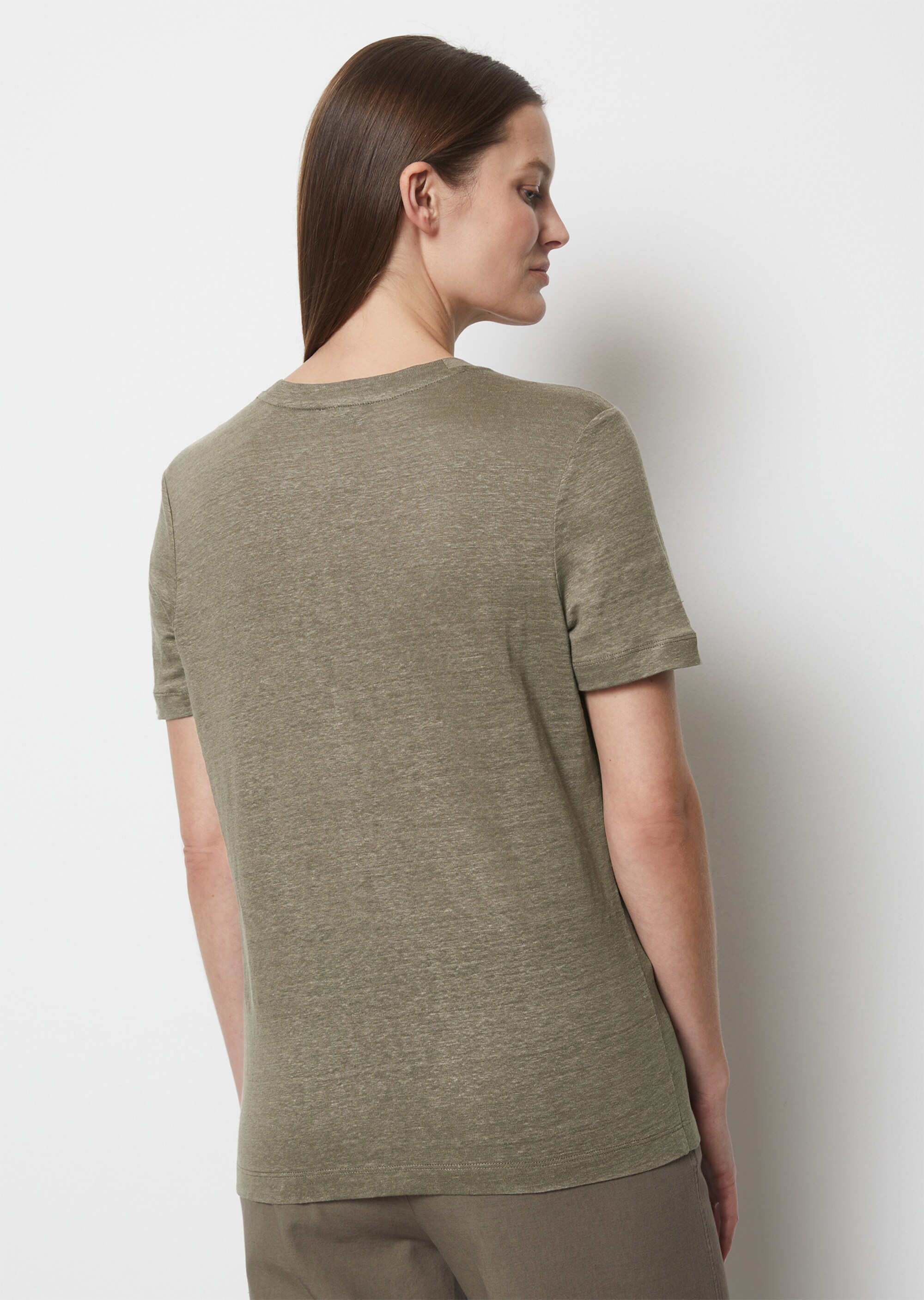 Leinen-T-Shirt relaxedaus leichtem Jersey
