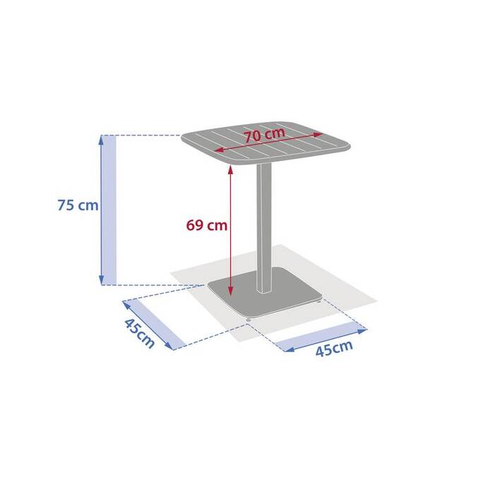 Table de jardin carrée ALEGORIA Argile