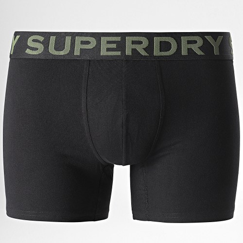 Lot De 3 Boxers Classic Noir Vert Kaki Gris Chiné