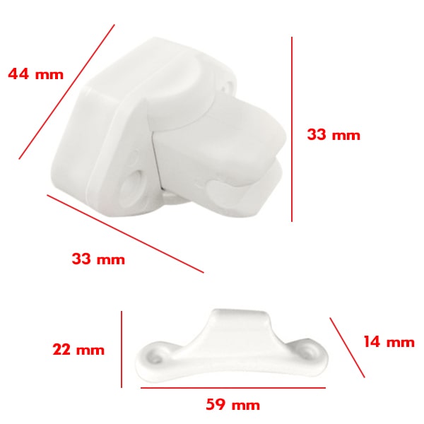 Arrêt de porte articulé blanc