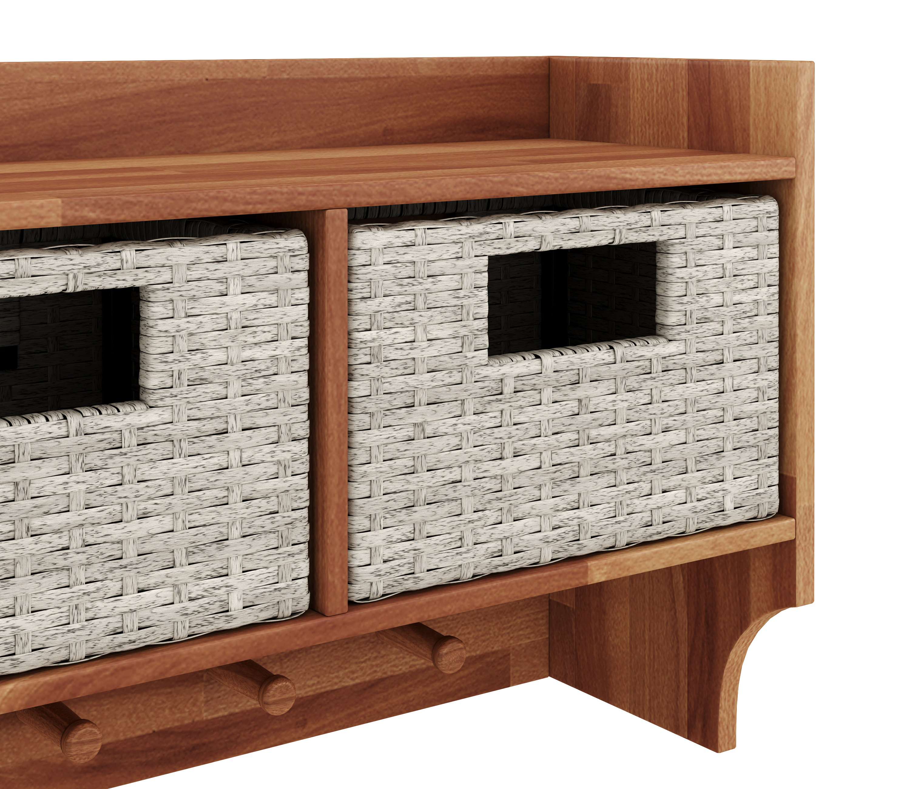 Wandgarderobe Holz CALI mit Schubladen 63 x 40 cm