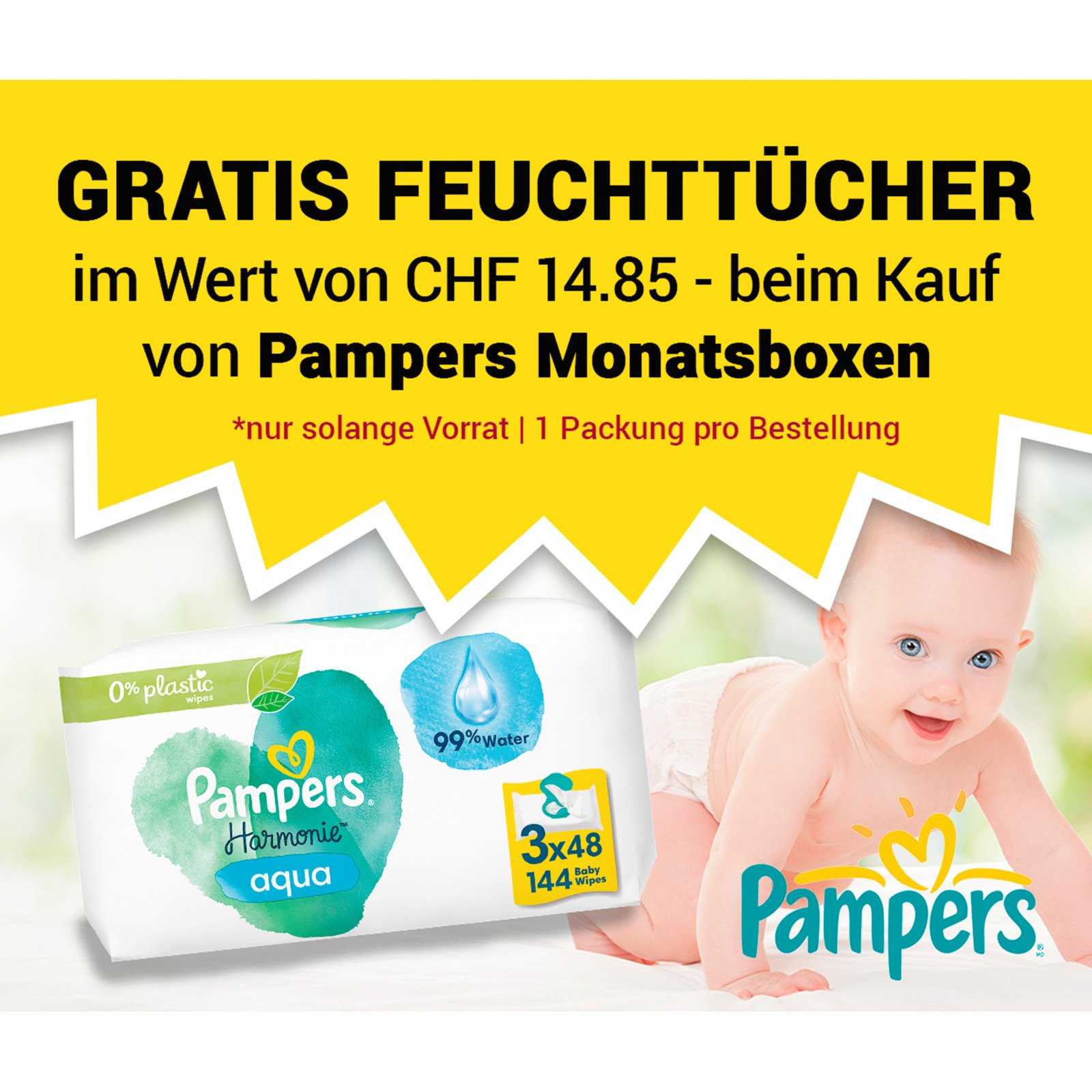 GRATIS- Pampers Feuchttücher Aqua 3x48ST