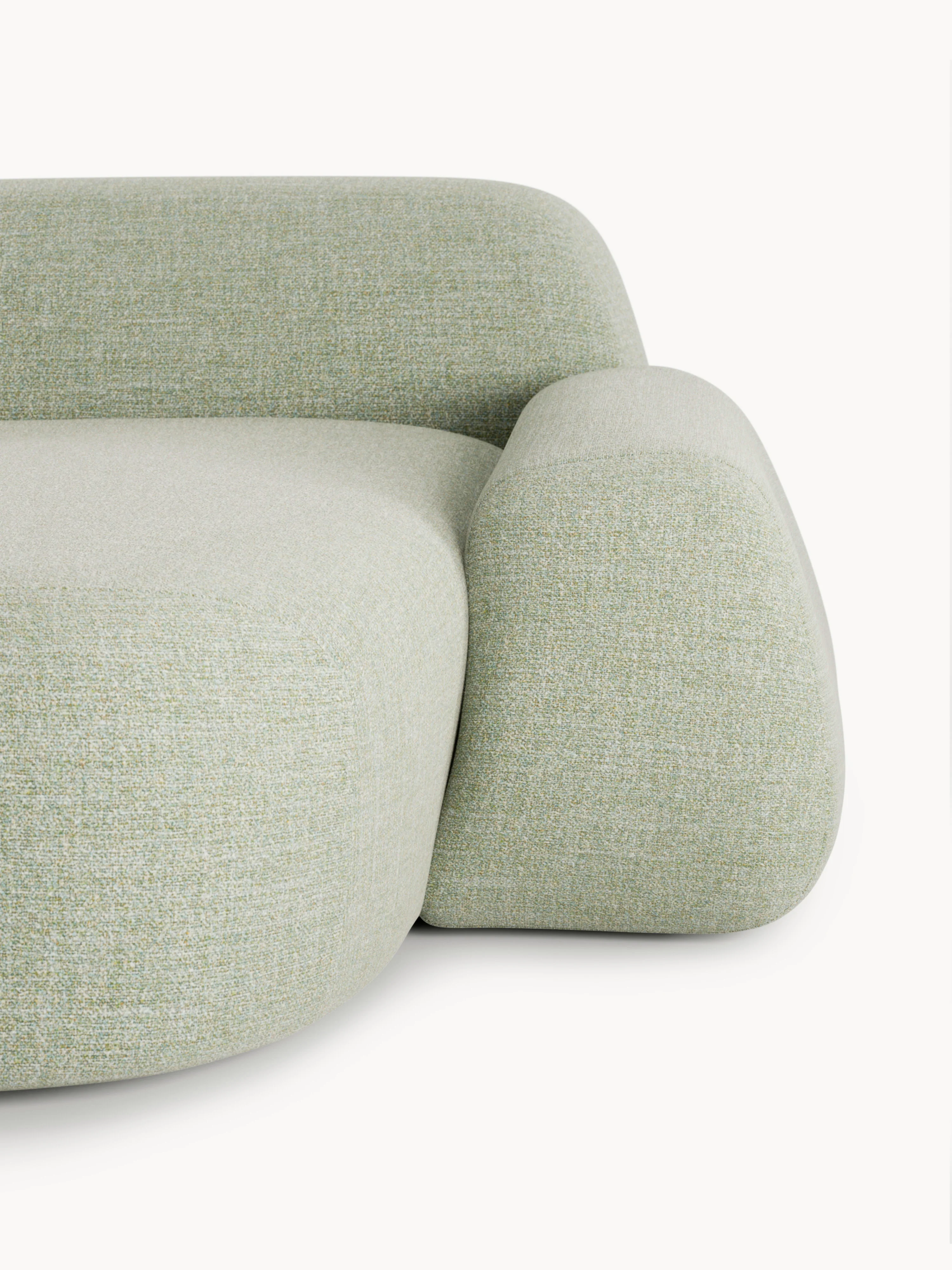 Modulaire bouclé hoekbank Wolke (4-zits) met chaise longue