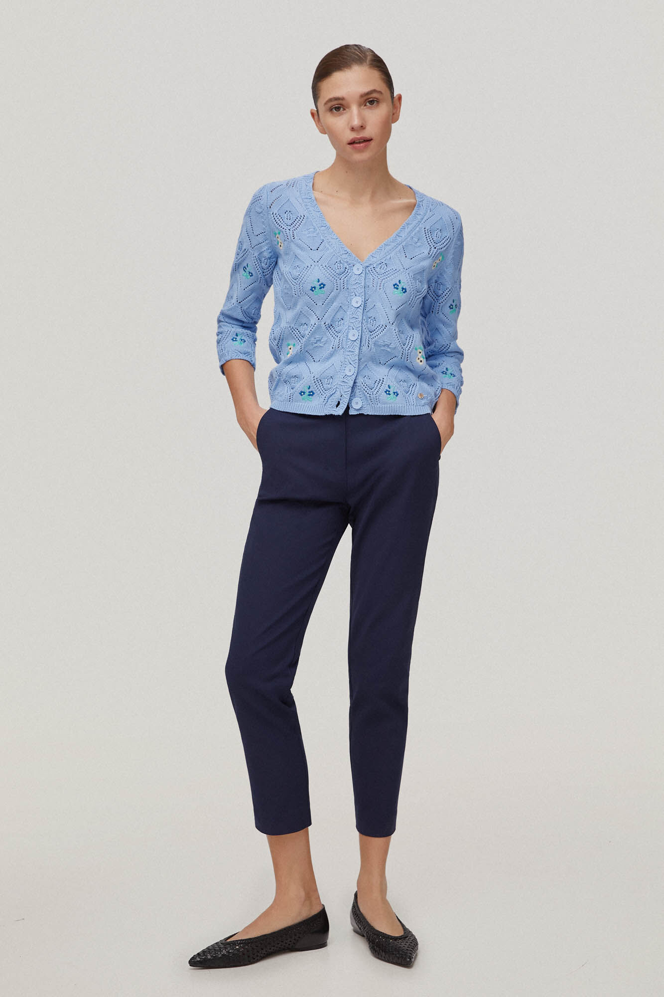 Calça técnica de corte justo - Azul