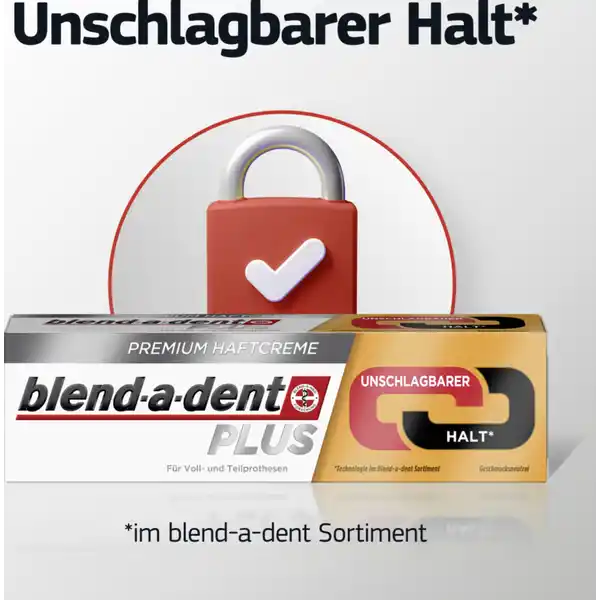 Plus Premium Haftcreme Unschlagbarer Halt