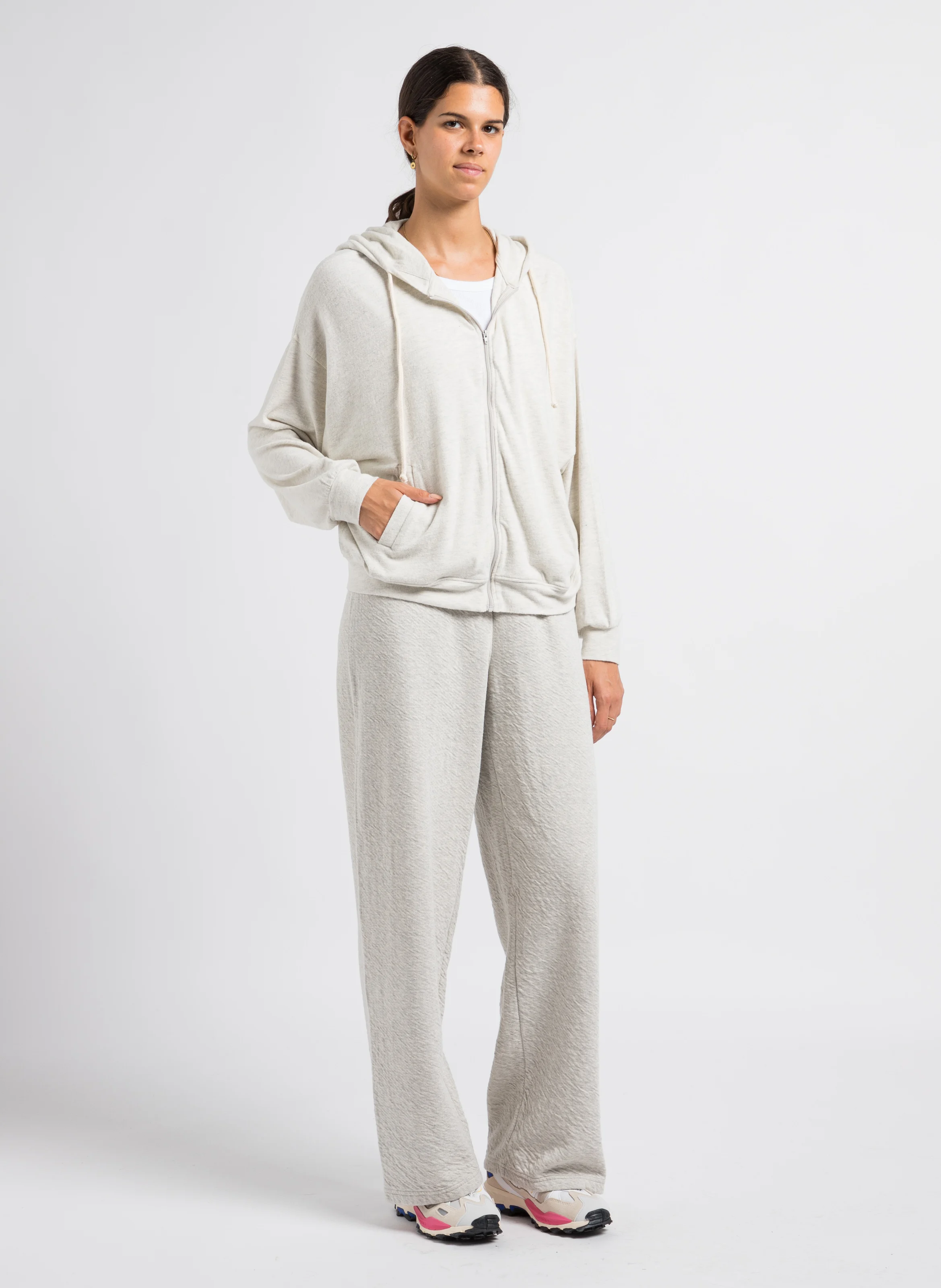 YPAWOOD - Sweat à capuche en coton mélangé | Gris