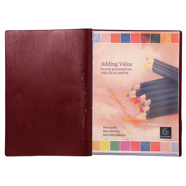 2 protège-documents PVC Véga 50 pochettes/ 100 vues coloris rouge