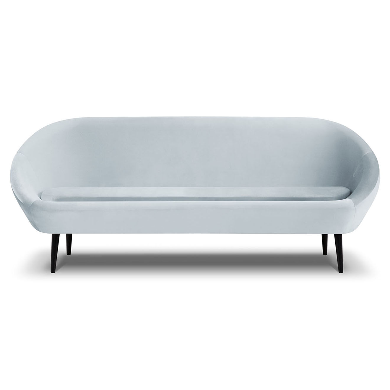 Mazzini Sofas Canapé velours petale 3 places bleu clair - 222x90x92 cm