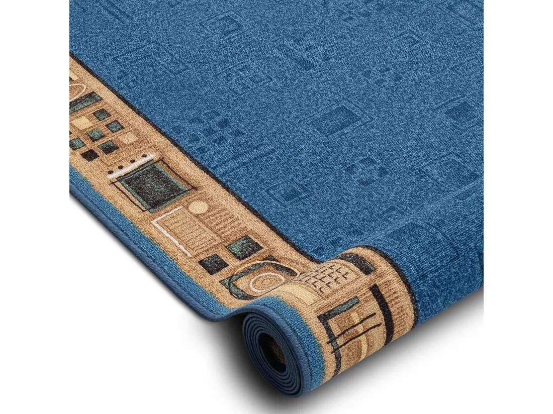TAPIS DE COULOIR ANTIDÉRAPANT JENA bleu 80x1400 cm