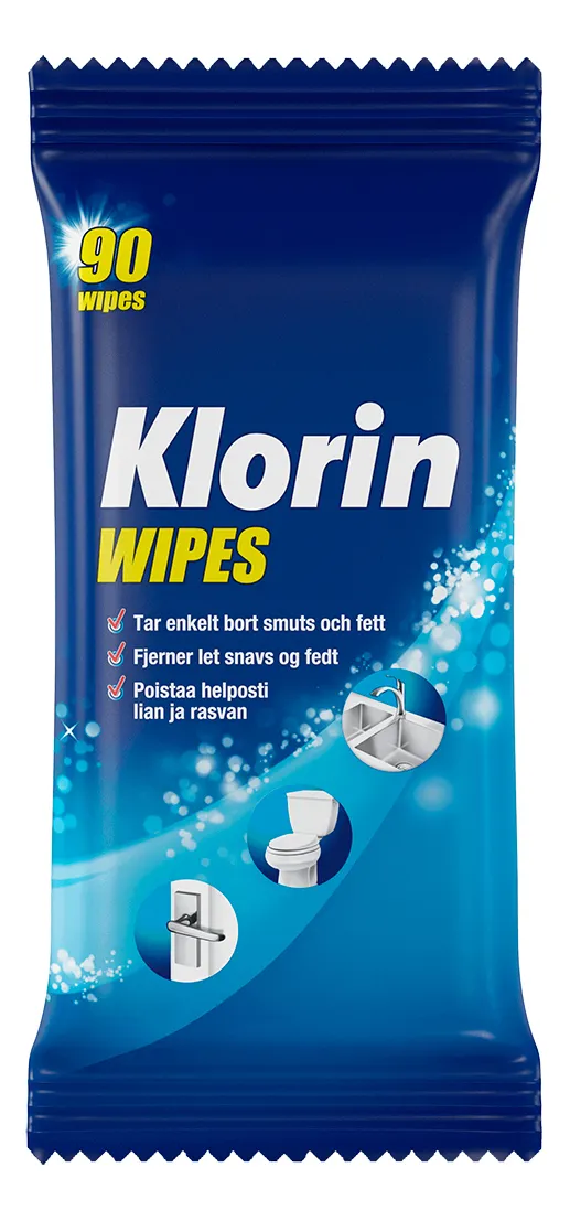 Klorin Klassisk Wipes - 90 stk.
