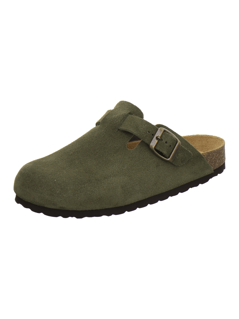 Clogs Damen Leder moos
