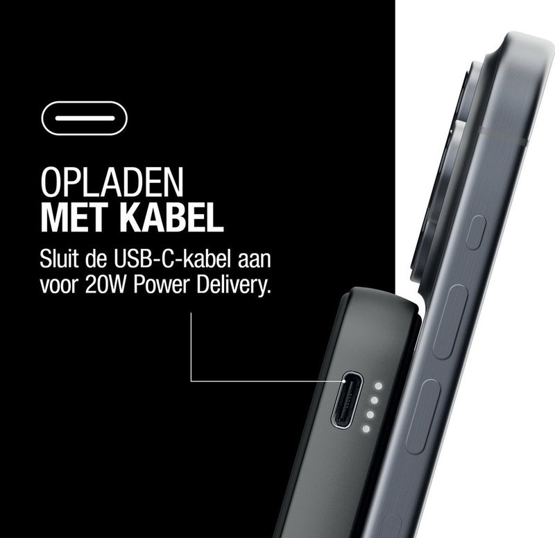 Fresh N Rebel - Magnet Qi Powerbank - Stormgrey - 5000mAh