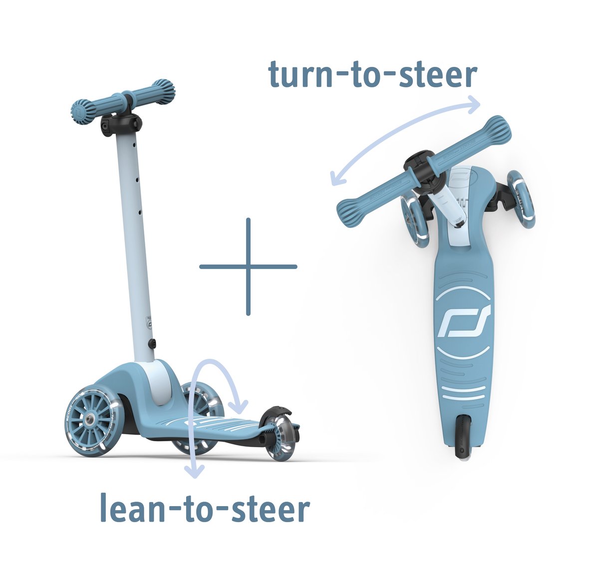 Sparkesykkel Barn 3år+ m/ LEDlys i hjul | Scoot and Ride Highwaykick 3S LED
