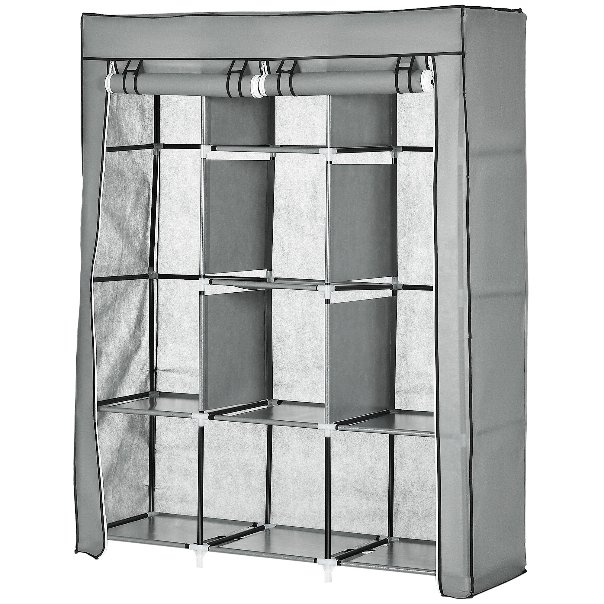 HOMCOM Stoffschrank mit Stoffschrank 125L x 43B x 162,5H cm