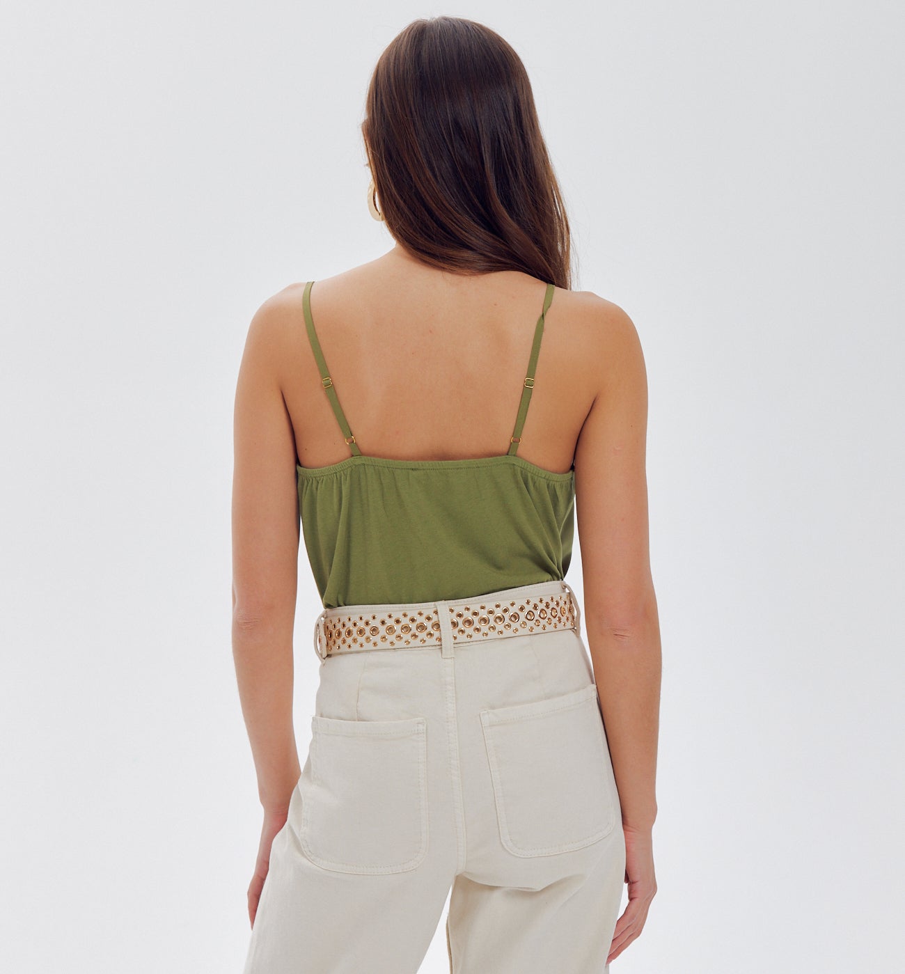 Top à fines bretelles Femme - Kaki