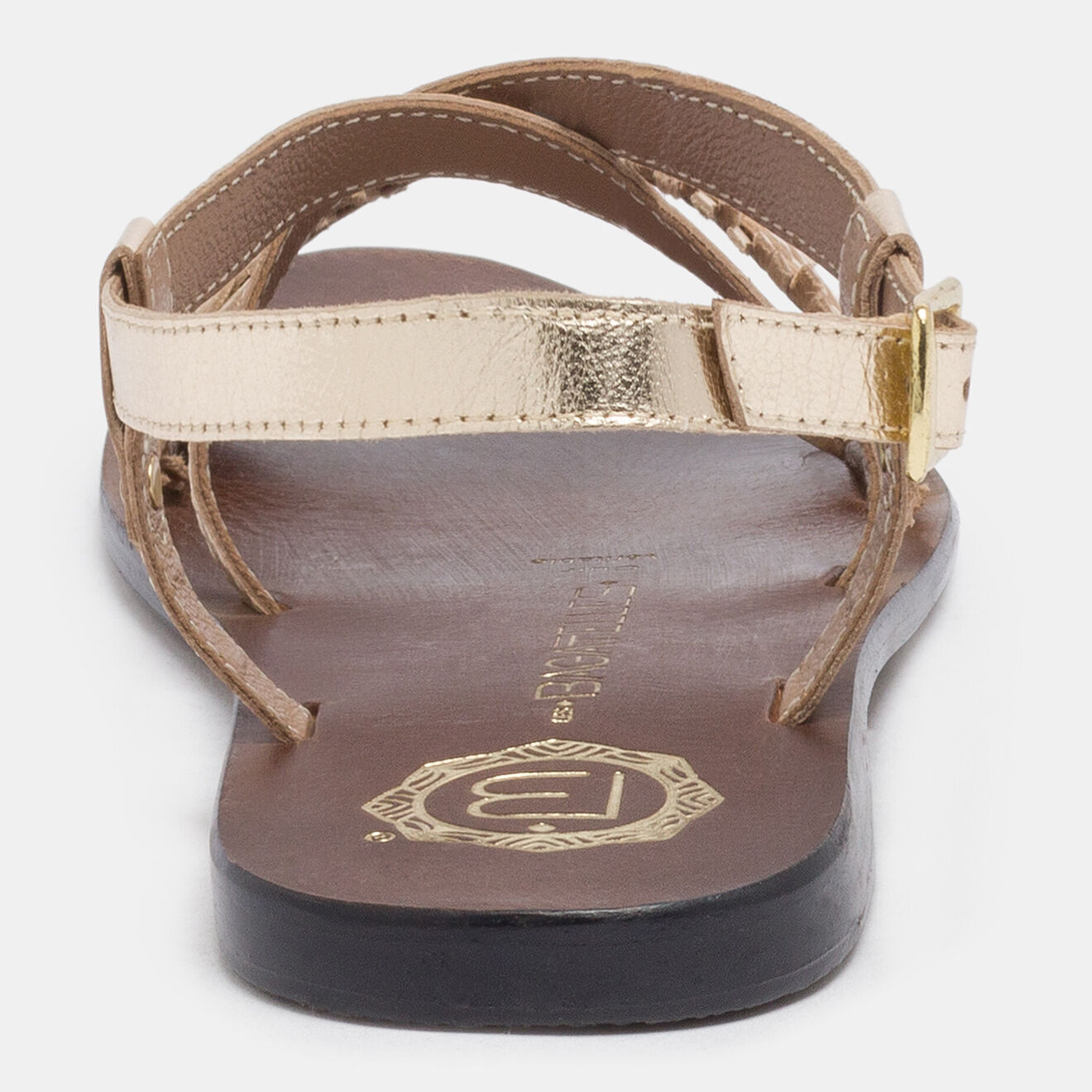 Les Bagatelles Sandales en Cuir Pumila doré/marron