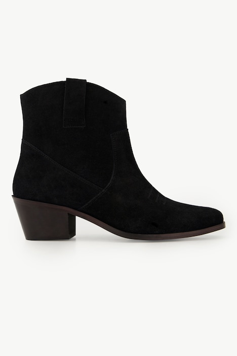 Leder-Stiefeletten, Veloursleder, Cowboystiefel, Weite H
