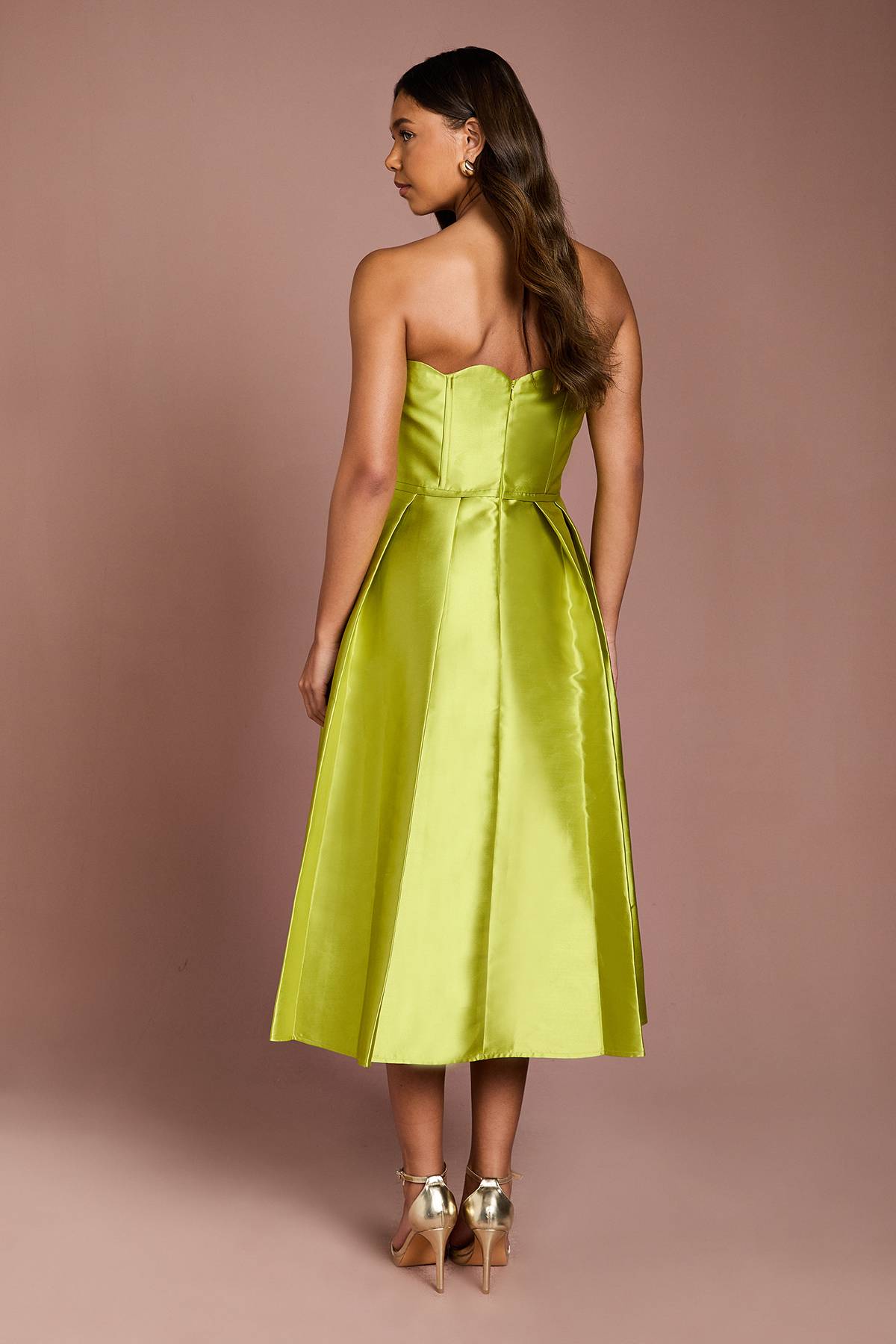 Coast Robe Midi Bustier à Bords Festonnés