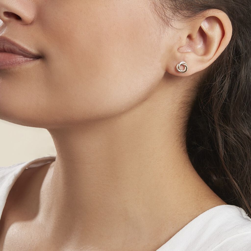 Boucles D'oreilles Puces Syrena Or Jaune Diamant