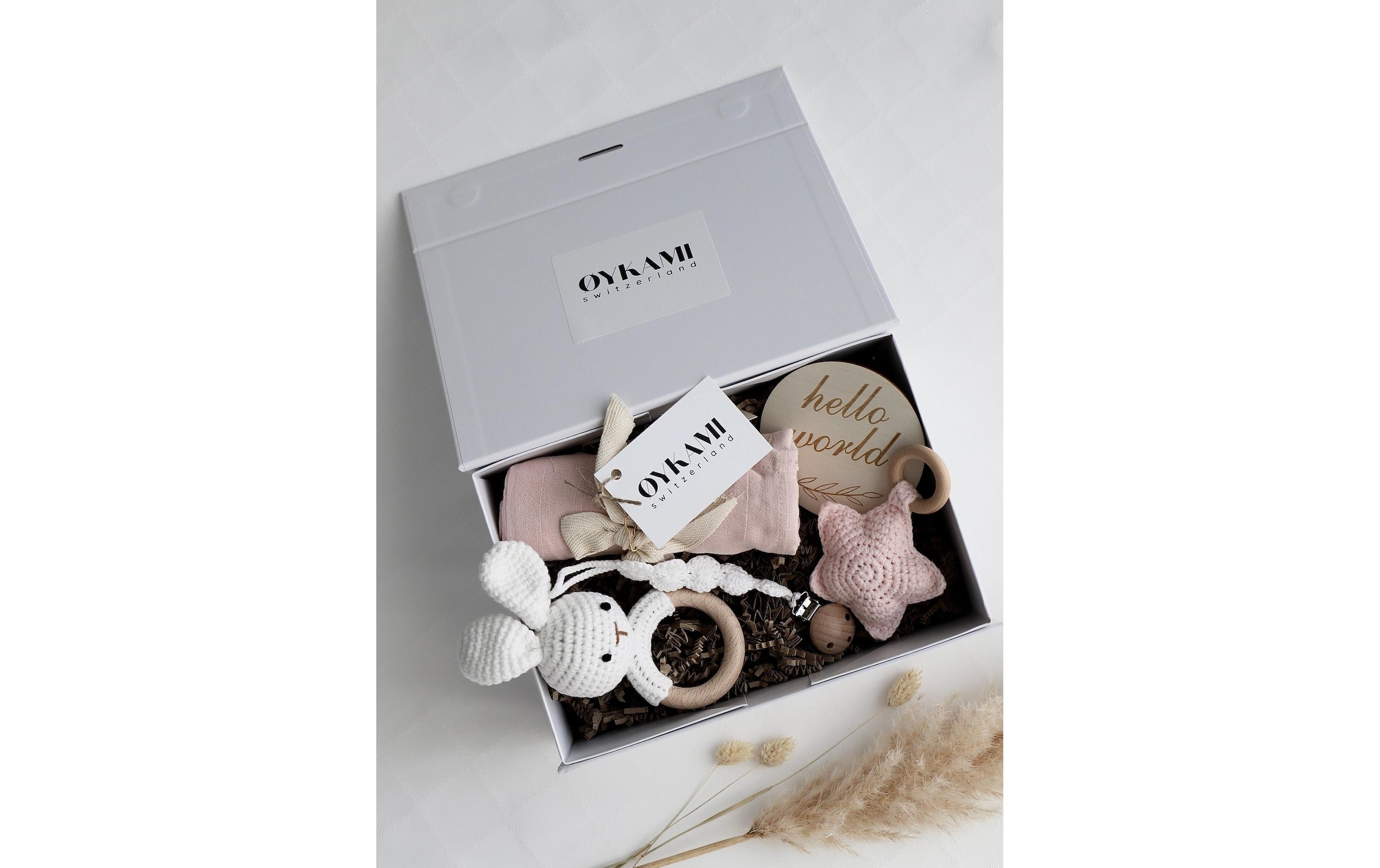 Babypflege-Set »Oykami Estland Rosa mit Hase« Holzart: Buche (Fagus sylvatica) - China