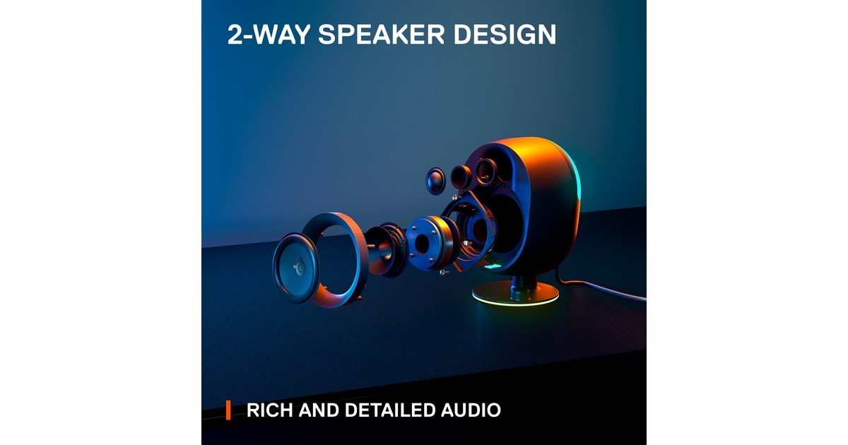 SteelSeriesArena 7 luidspreker  (Zwart, Bluetooth, 3.5 mm jack connector, optische aansluiting)